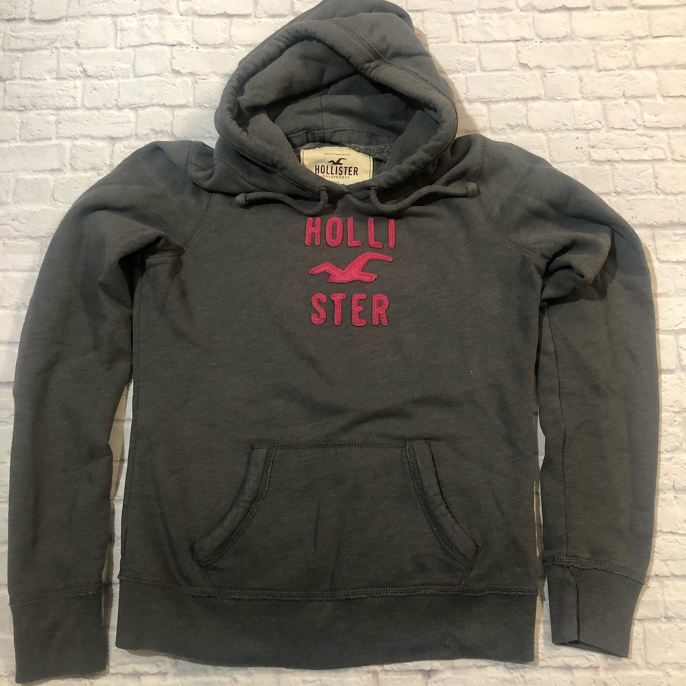Hollister Gray with Pink Hoodie